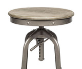 Industrial oak swivel bar stool in contemporary dining setting — Allure Home Collections