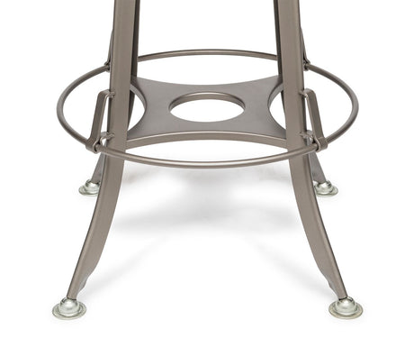 Industrial bar stool grey footrest and adjustable base detail — Allure Home Collections