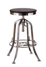Industrial wooden swivel bar stool at kitchen counter — Allure Home Collections