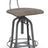 Industrial swivel height adjustable grey bar stool with oak wood seat and backrest — Allure Home Collections