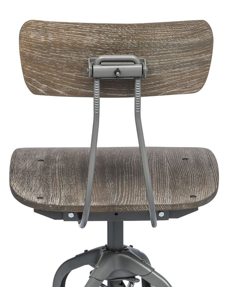 Industrial grey swivel bar stool in contemporary kitchen setting — Allure Home Collections