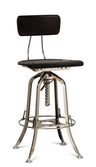 Side profile of industrial grey bar stool showing adjustable frame — Allure Home Collections