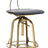 Industrial bar stool grey oak wood seat and grey frame detail — Allure Home Collections