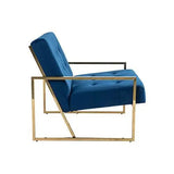 Carman Blue Velvet Arm Chair – Modern Elegance for Your Living Space