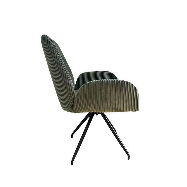Dexter Linen Armchair Dining Chairs with Powder-Coated Iron Legs — Set of 4 — Allure Home Collections