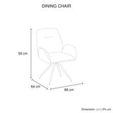 Dexter Linen Armchair Dining Chairs with Powder-Coated Iron Legs — Set of 4 — Allure Home Collections