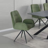 Dexter Linen Armchair Dining Chairs with Powder-Coated Iron Legs — Set of 4 — Allure Home Collections