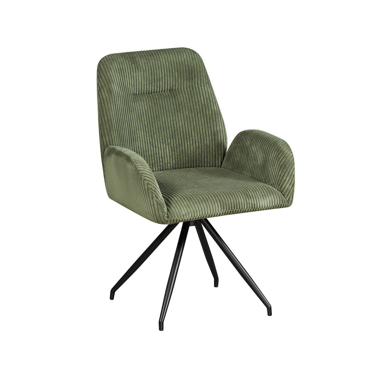 Dexter Linen Armchair Dining Chairs with Powder-Coated Iron Legs — Set of 4 — Allure Home Collections