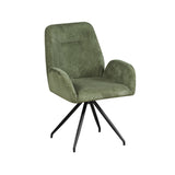 Dexter Linen Armchair Dining Chairs with Powder-Coated Iron Legs — Set of 4 — Allure Home Collections