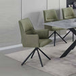 Jacob Green Linen Armchair Dining Chairs with Powder-Coated Iron Legs — Set of 4 — Allure Home Collections