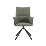 Jacob Green Linen Armchair Dining Chairs with Powder-Coated Iron Legs — Set of 4 — Allure Home Collections