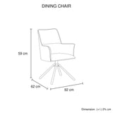 Jacob Green Linen Armchair Dining Chairs with Powder-Coated Iron Legs — Set of 4 — Allure Home Collections