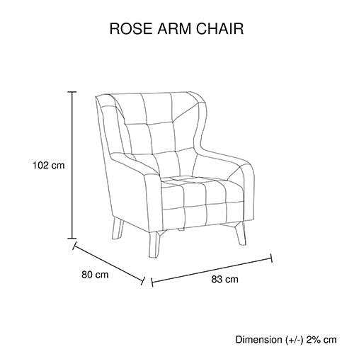 High Back Floral Accent Armchair with Wooden Legs