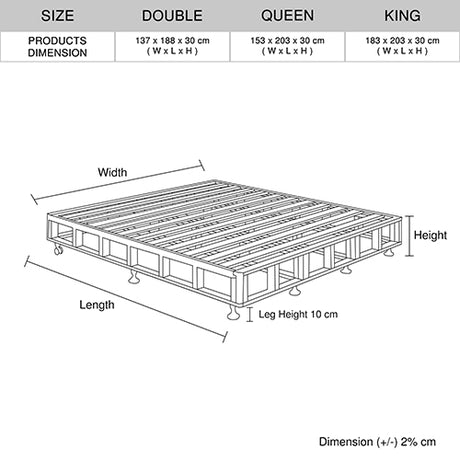 Assisi King Bed Base, Charcoal