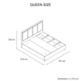 Cerveteri Queen Bedroom Suite 4pcs with Dresser, Black and Cement