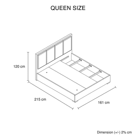 Cerveteri Queen Bedroom Suite 4pcs with Dresser, Black and Cement