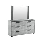 Cerveteri Queen Bedroom Suite 4pcs with Dresser, Black and Cement