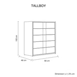 Bracciano Queen Bedroom Suite 4pcs with Tallboy