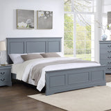 Nelson Bay 4pcs grey king bedroom suite with bed, two bedsides and tallboy in a modern bedroom