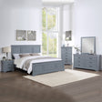 Nelson Bay 5pcs grey king bedroom suite with bed, bedsides, tallboy and dresser with mirror