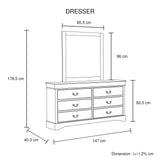 Spencer 5-Piece Grey Bedroom Suite