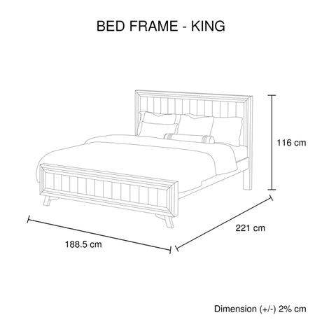 Merano 4 Piece Bedroom Suite King Acacia