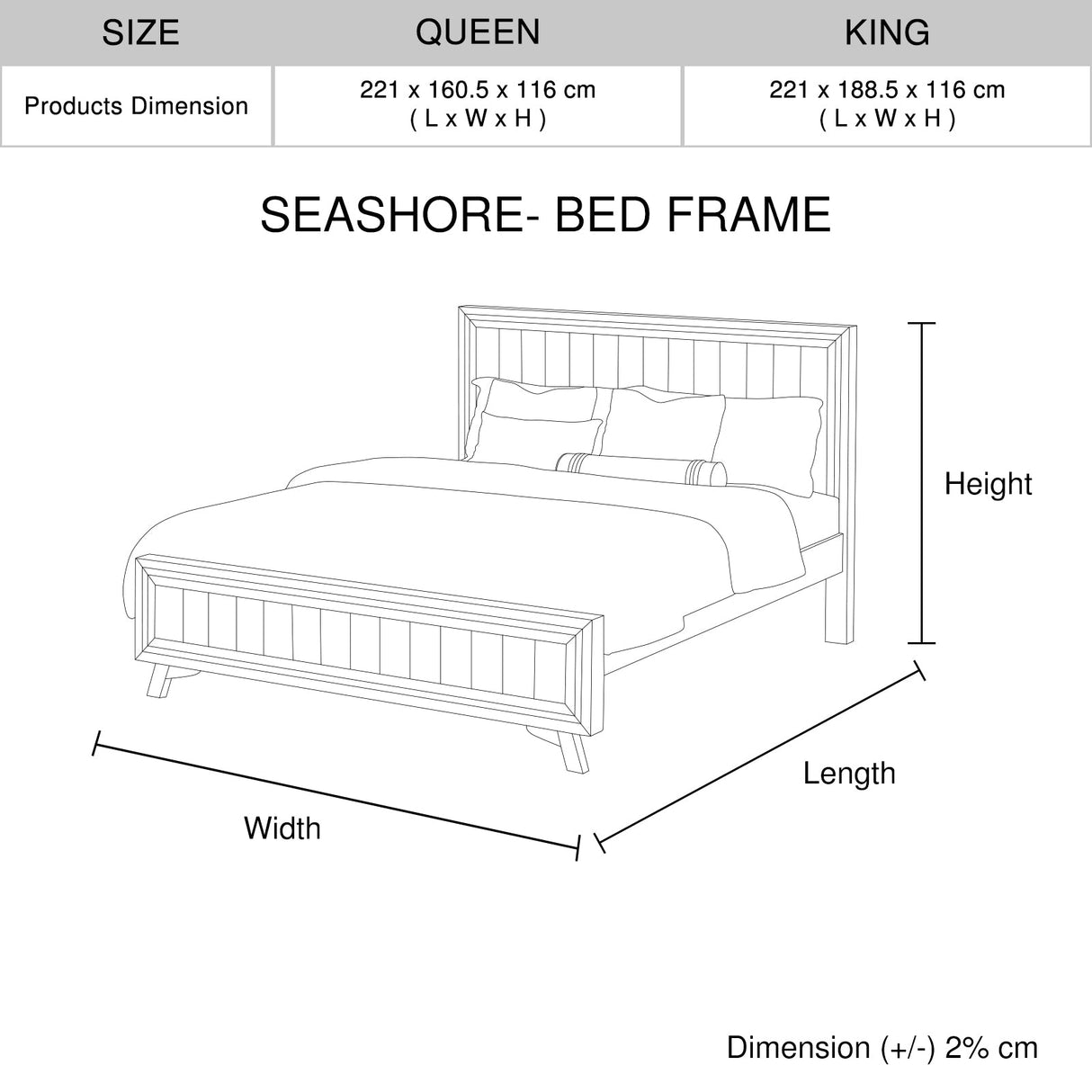 Seashore Queen Size Bedroom Suite in Silver