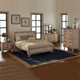 5 Piece Queen Bedroom Suite, Acacia Wood Silver Brush