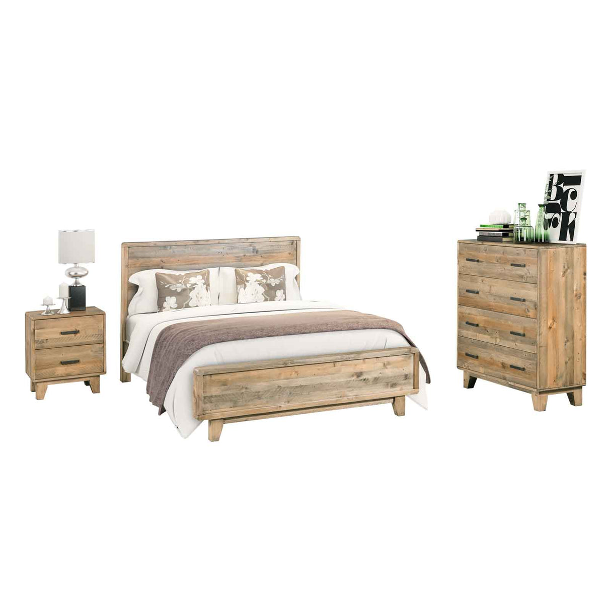 Elegant King Size Solid Wood Bedroom Suite