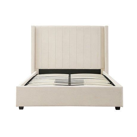 Alexa king bed frame side view showing high headboard height of 140cm — Allure Home Collections