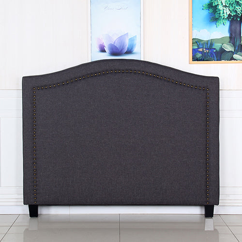 Peak View Curved Bed Head, Charcoal Queen
