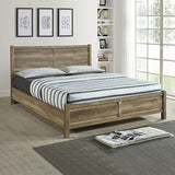 Cielo double natural wood-like MDF oak bed frame in styled bedroom — Allure Home Collections