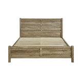 Cielo double oak bed frame side profile showing leg height — Allure Home Collections