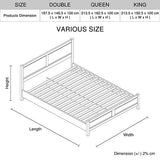 Cielo oak MDF king bed frame from foot end — Allure Home Collections