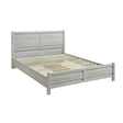 Cielo queen bed frame in natural wood-like MDF oak finish — full front view — Allure Home Collections