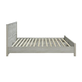 Cielo queen oak bed frame headboard close-up showing MDF finish — Allure Home Collections