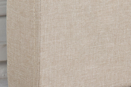 Cilantro King Bed Head — Beige Linen with Seamed Grid and Tufted Buttons — Allure Home Collections