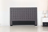 Tumut Rectangular Bed Head, Charcoal King