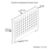 Cilantro Queen Bed Head — Beige Linen with Seamed Grid and Tufted Buttons — Allure Home Collections