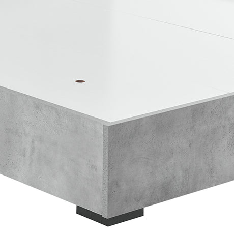 Copper queen bed frame from foot end showing full proportions — Allure Home Collections