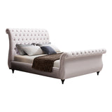 Elsa Queen Size Velvet Sleigh Bedframe