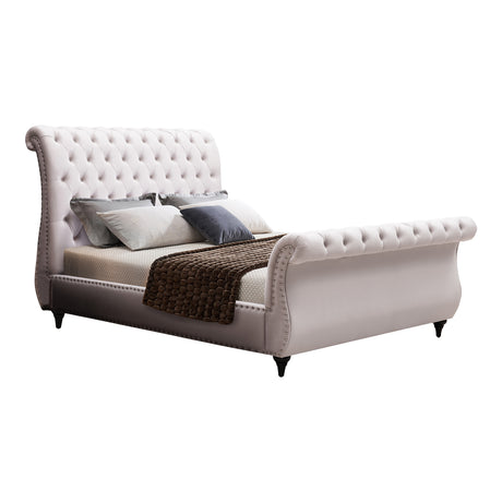 Elsa Queen Size Velvet Sleigh Bedframe