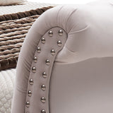 Elsa Queen Size Velvet Sleigh Bedframe