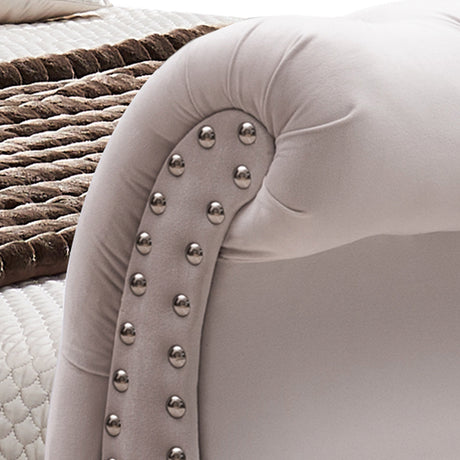 Elsa Queen Size Velvet Sleigh Bedframe