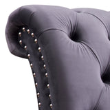 Elsa Velvet Upholstered Queen Sleigh Bedframe