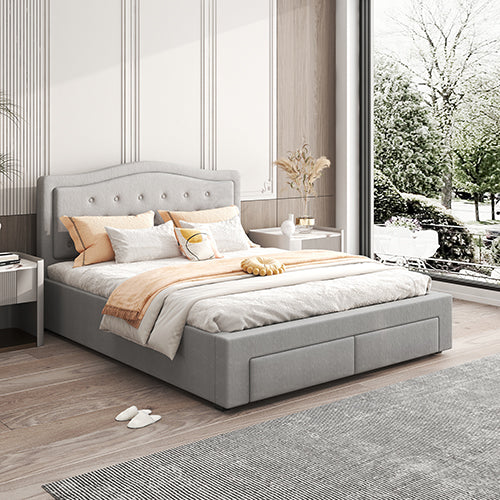 Emily Velvet Queen Bed Frame with Storage