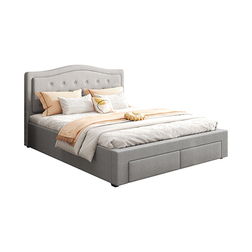 Emily Velvet Queen Bed Frame with Storage