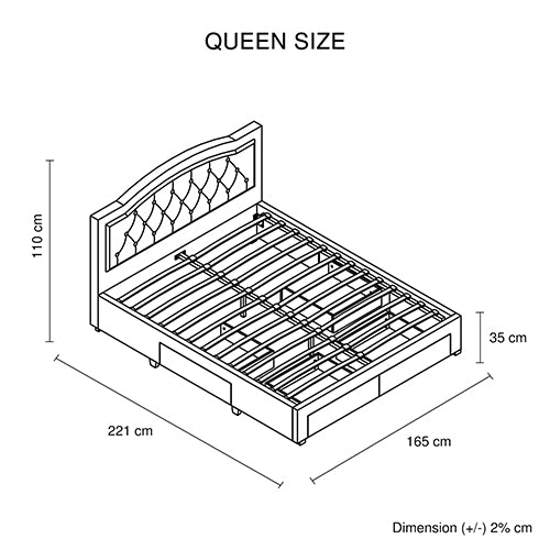 Emily Velvet Queen Bed Frame with Storage