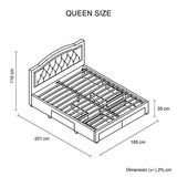 Emily Velvet Queen Bed Frame with Storage
