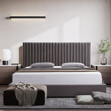 Perugia Grey Queen bed frame in a modern bedroom